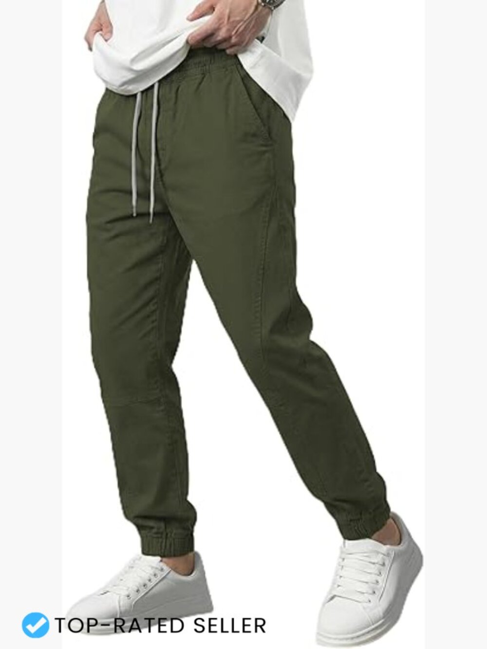 Men's Jogger Pants Elastic Waist Tapered Leg Drawstring Casual Streetwear